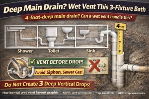Deep Main Drain? Wet Vent This 3-Fixture Bath