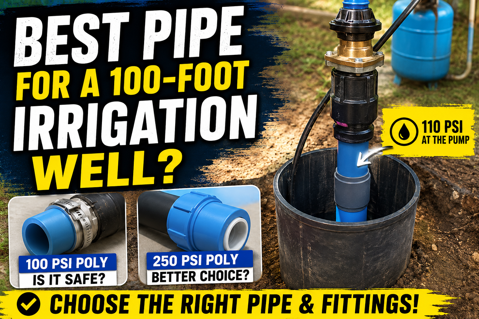 Best Pipe for a 100-Foot Irrigation Well?
