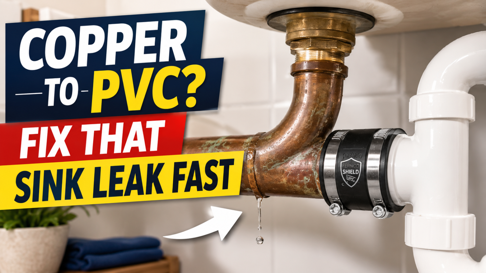 Fix Copper-to-PVC Sink Drain Leaks