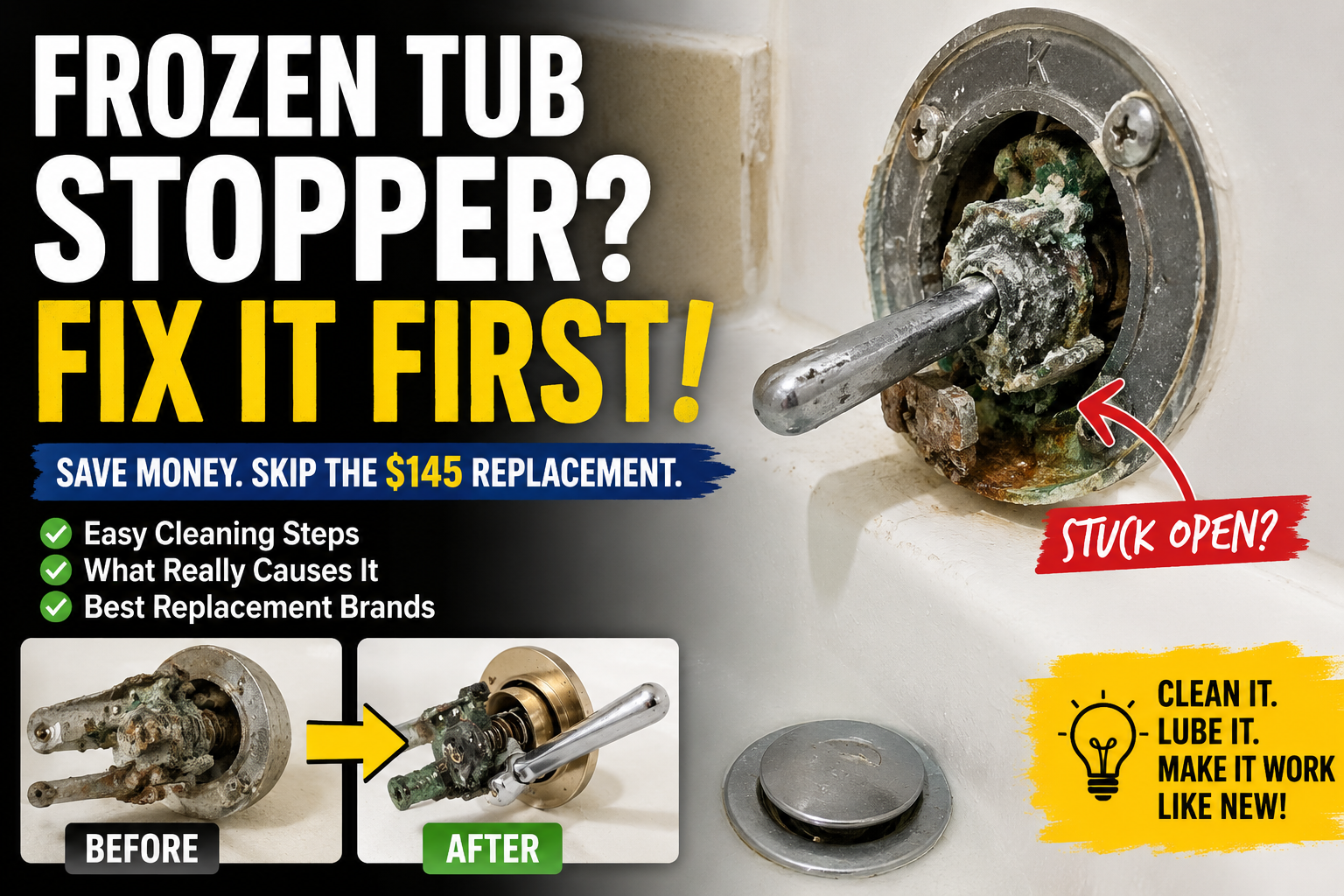 Frozen Tub Stopper? Fix It Before Replacing