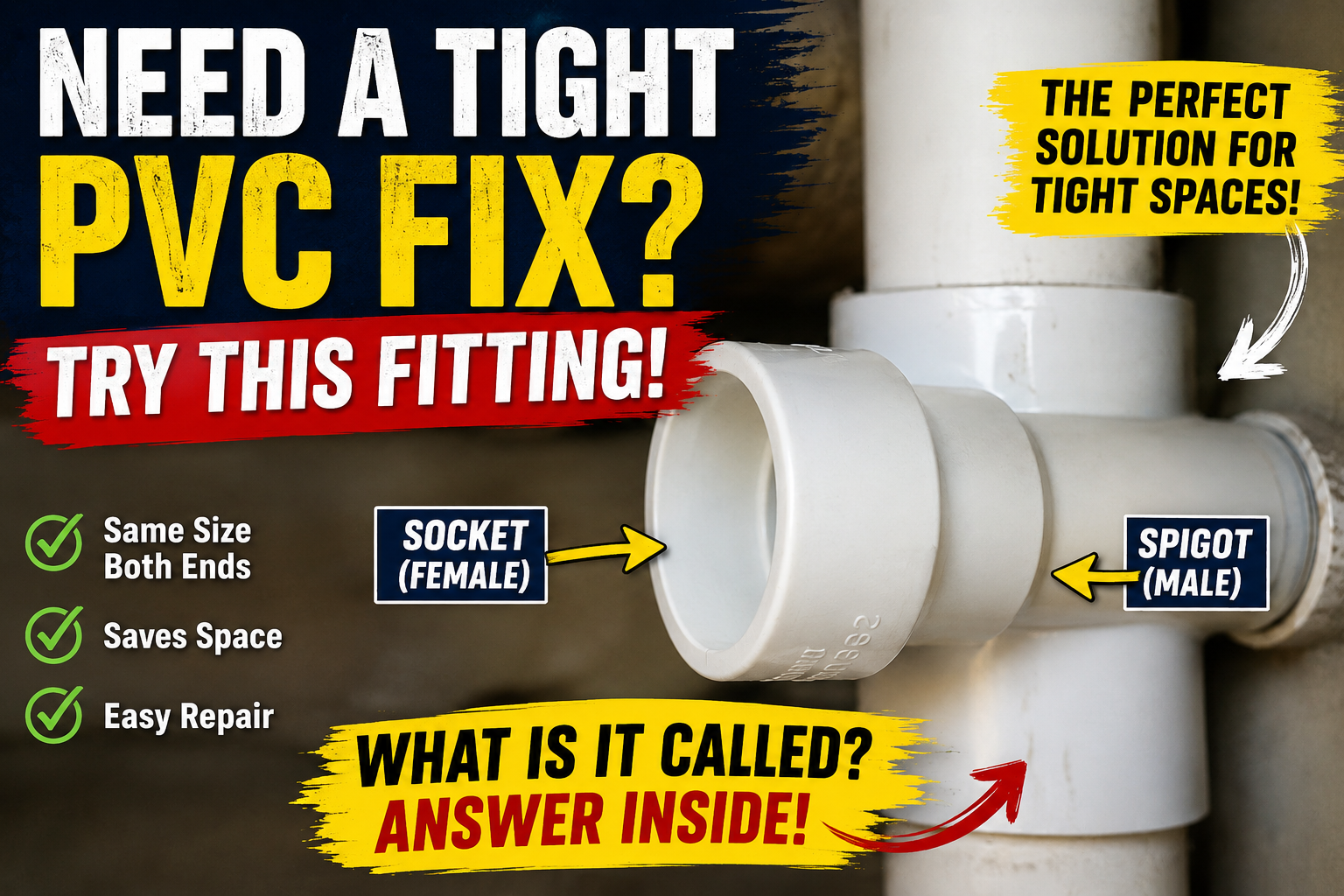 Need a Tight PVC Fix? Try This Fitting