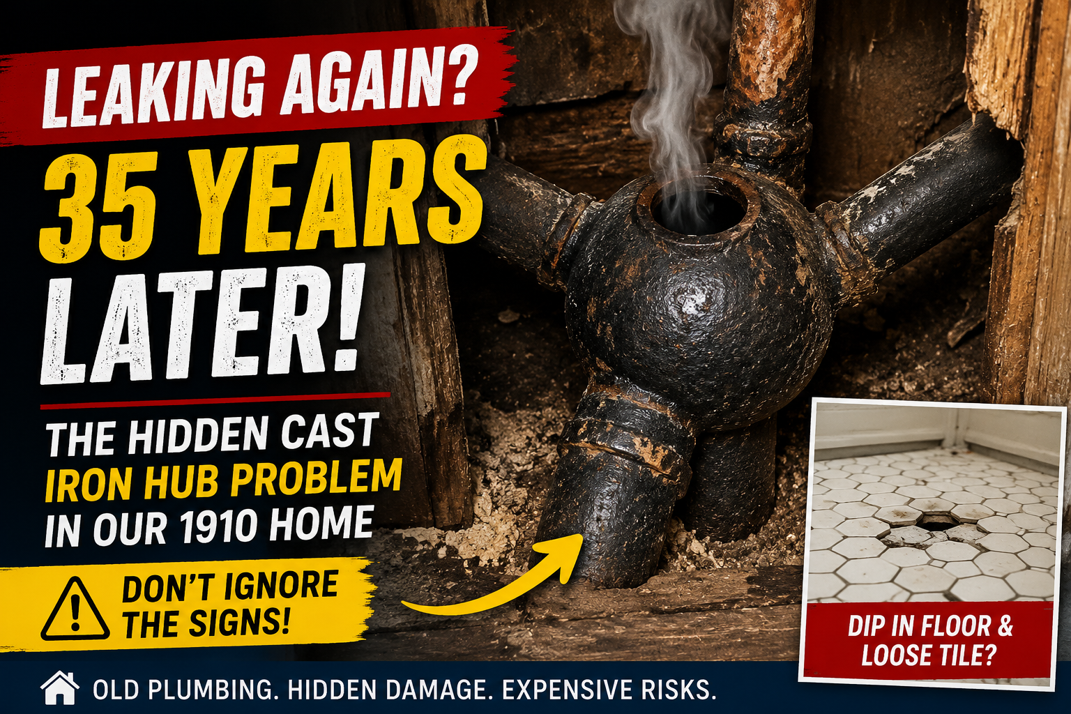 Old Cast Iron Hub Leak Returns After 35 Years