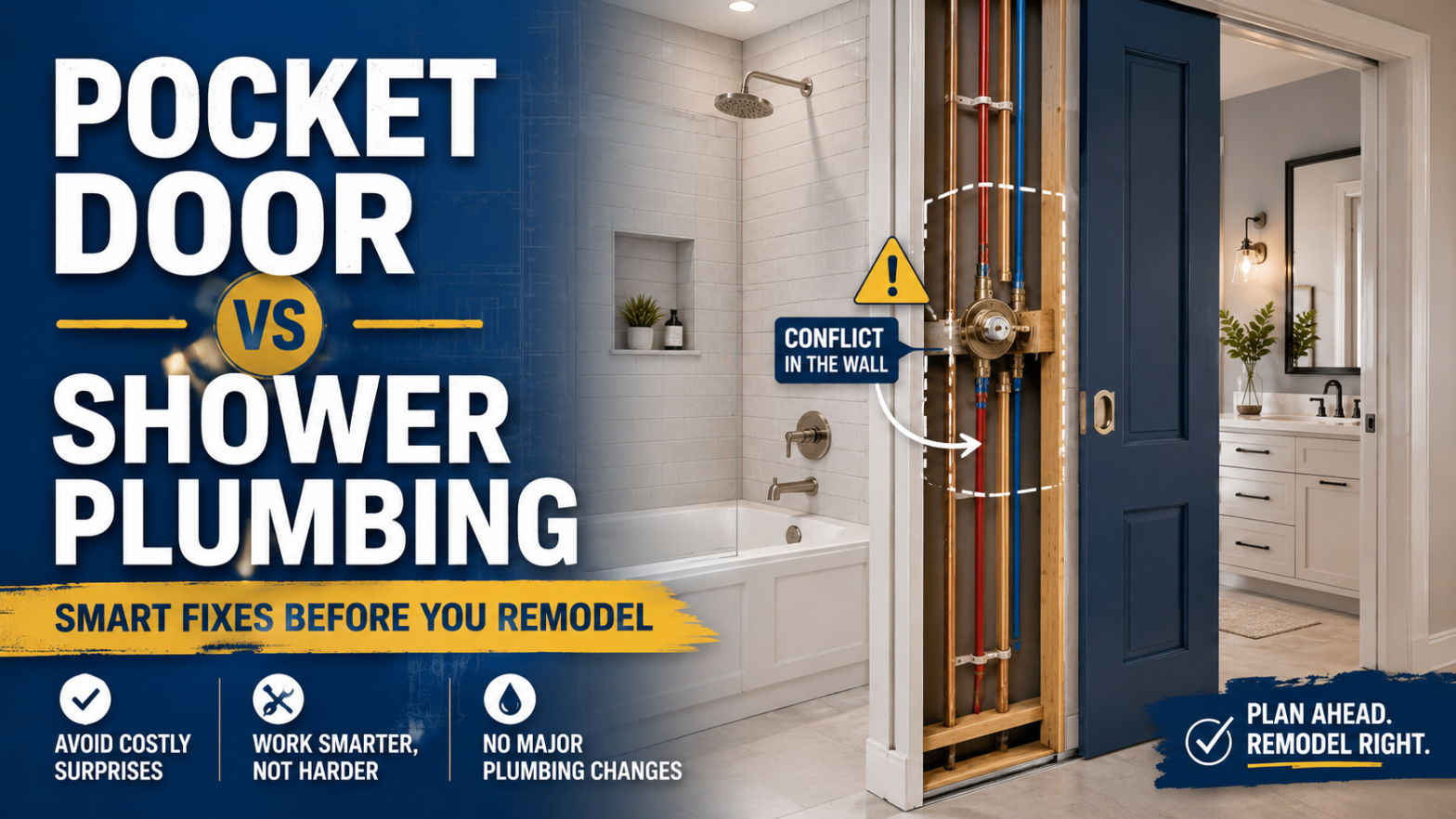Pocket Door vs Shower Plumbing: Best Fix?