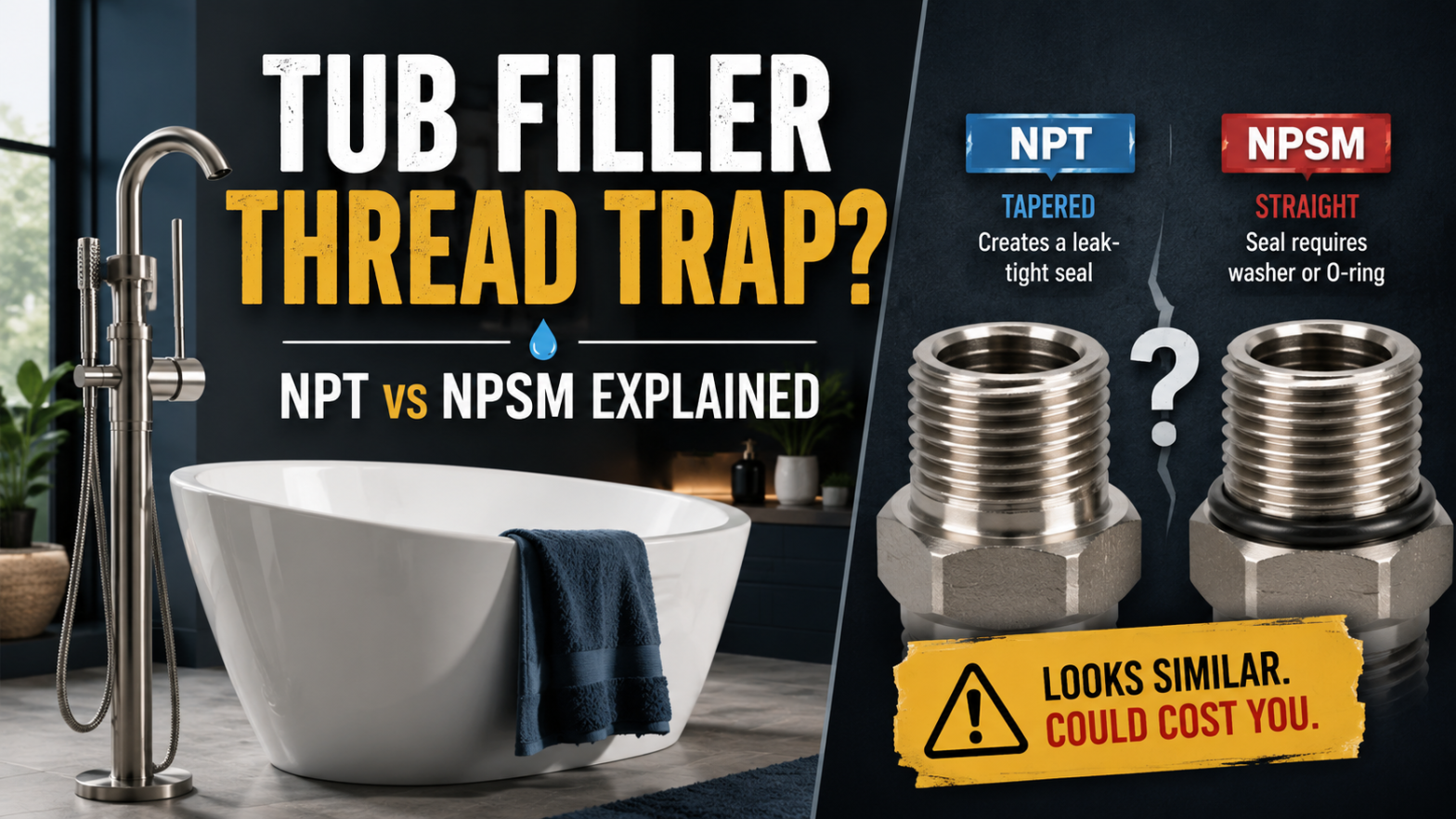 Tub Filler Threads: NPT or NPSM for Code?