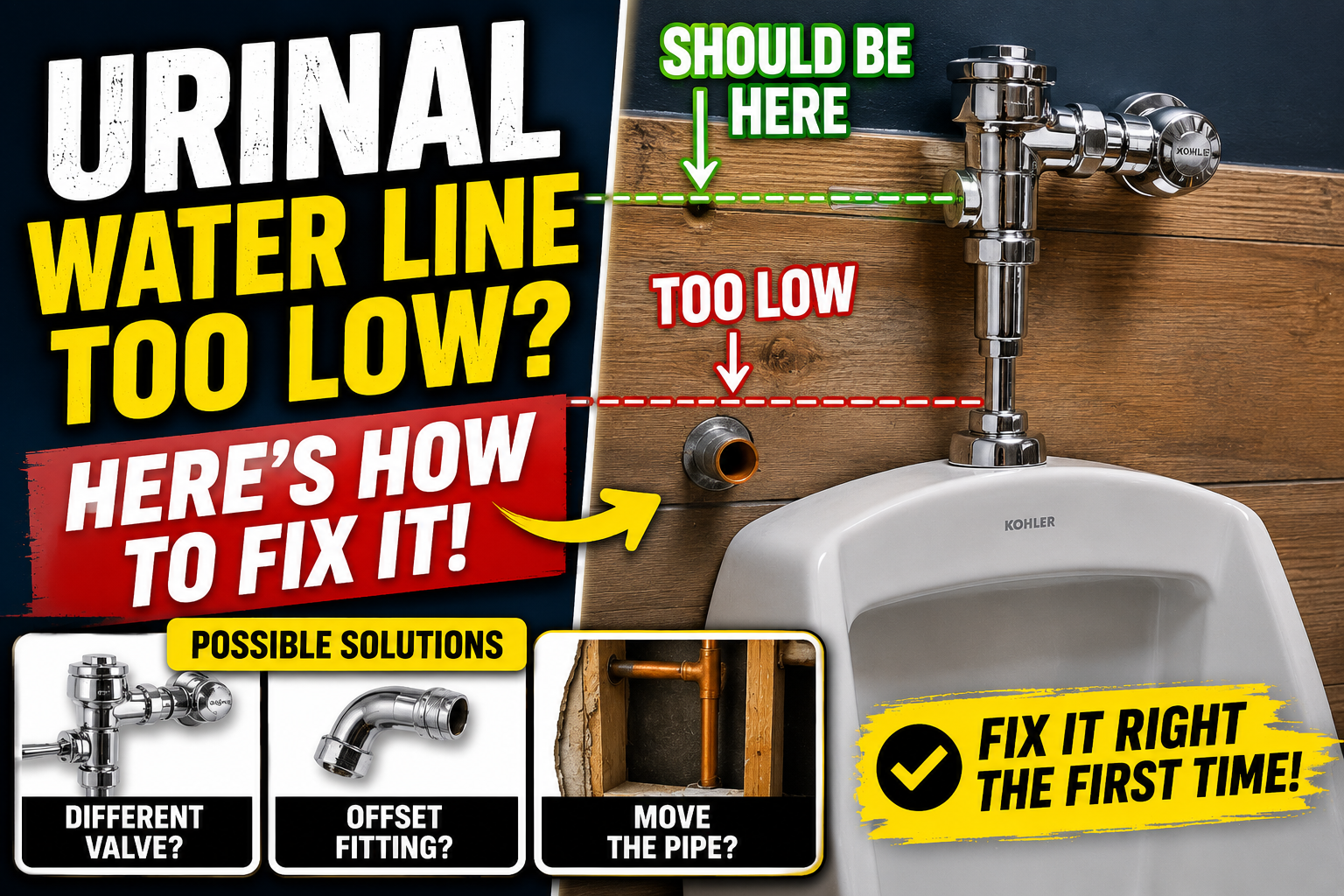 Urinal Water Line Too Low? Fix Options