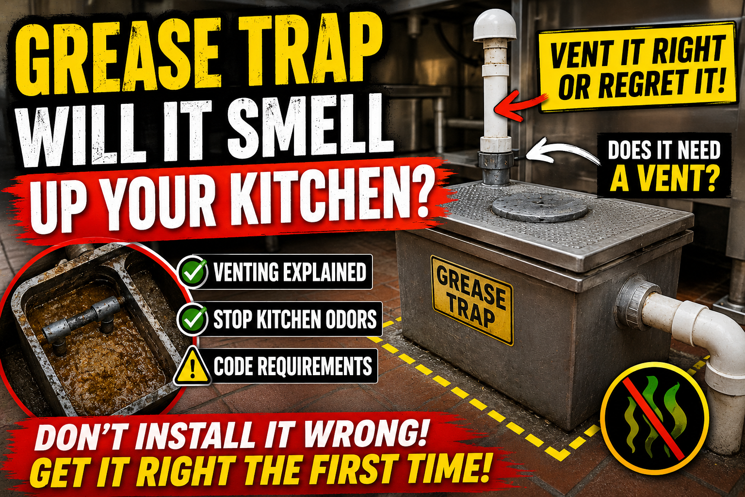 Will This Grease Trap Smell Up The Kitchen?