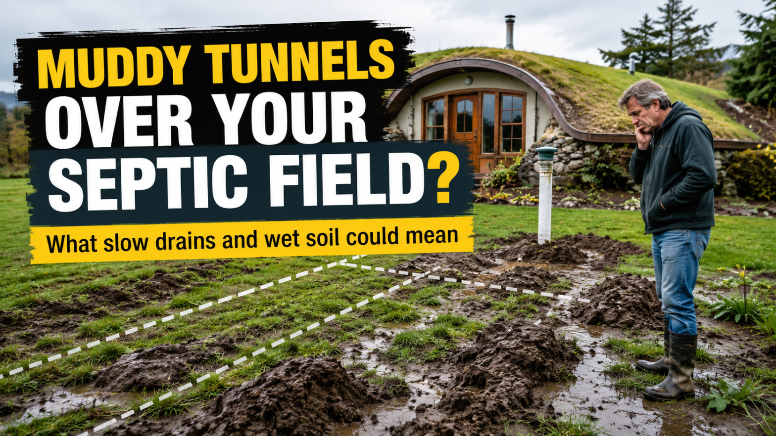 Muddy Tunnels Above a Septic Drain Field?